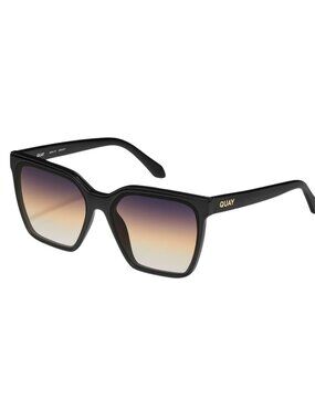 QUAY Women's LEVEL UP NO-NS-2479 Matte Black Frame/ Dusk Poppy Lenses Sunglasses